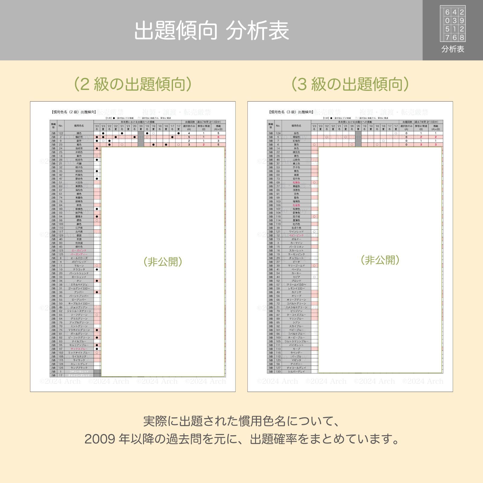 2024最新版】色彩検定 1級・2級・3級対応 慣用色名暗記カード(色