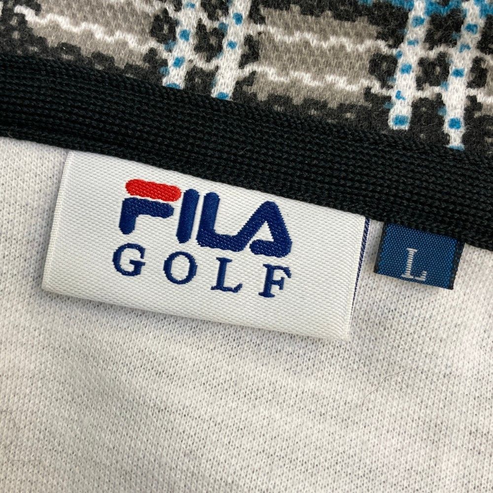 サイズ：L FILA GOLF フィラゴルフ  長袖ジャケット ジップパーカー チェック柄 グレー系 [240101421220] ゴルフウェア レディース ストスト サイズ：L FILA GOLF フィラゴルフ 長袖ジャケット ジップ