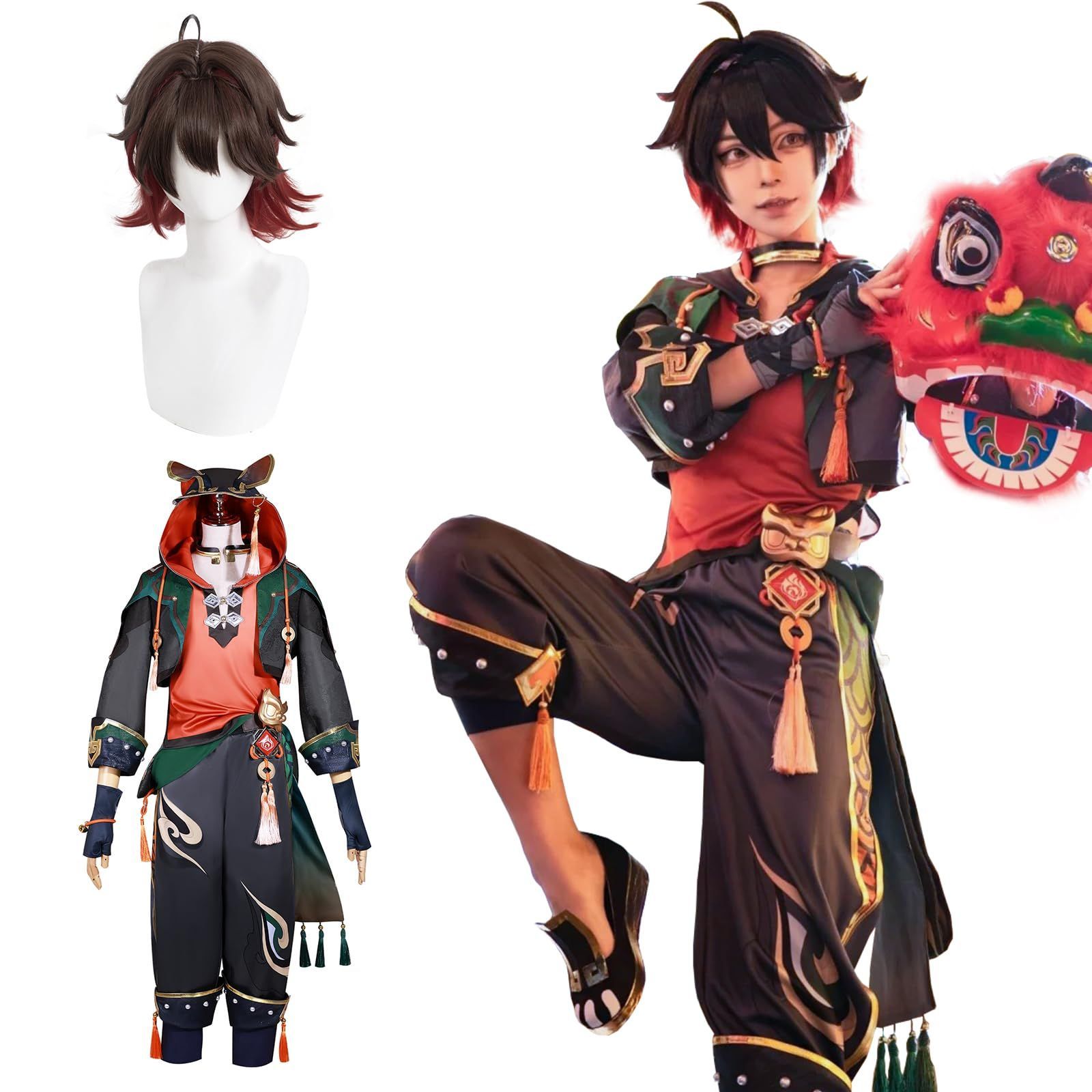 原神 嘉明 コスプレCosplay 衣装 ウィッグ フルセット XL（原神