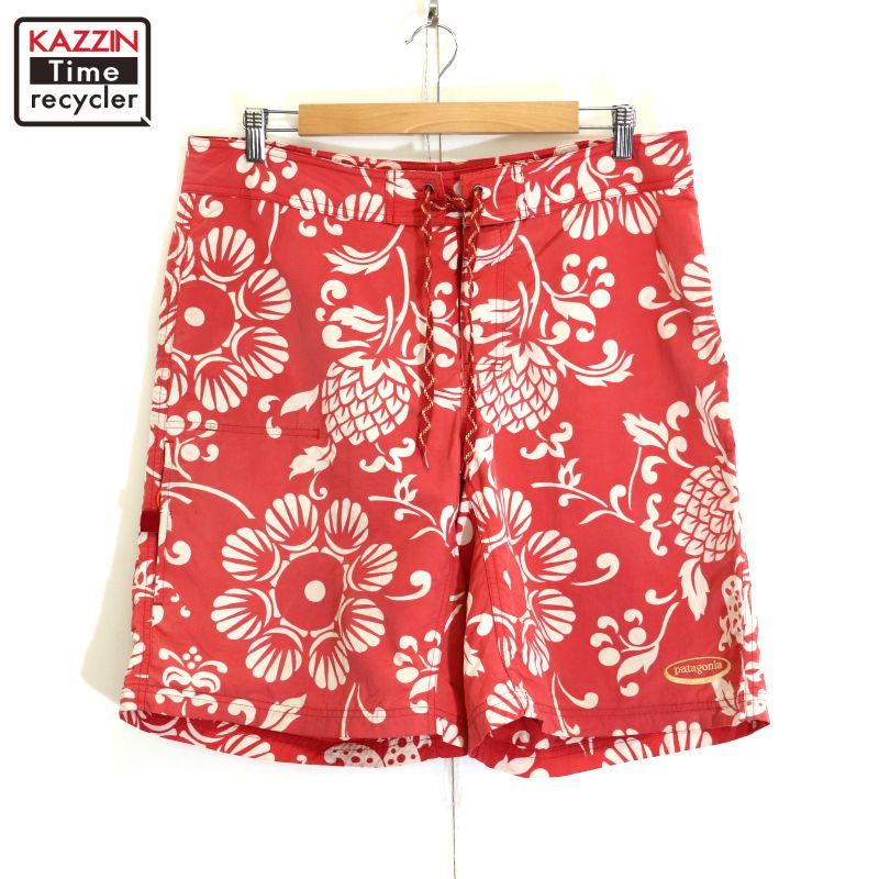 00s patagonia 総柄 ナイロン WAVEFARER BORAD SHORTS スイムパンツ メンズ XLサイズ相当 ビッグサイズ オーバーサイズ