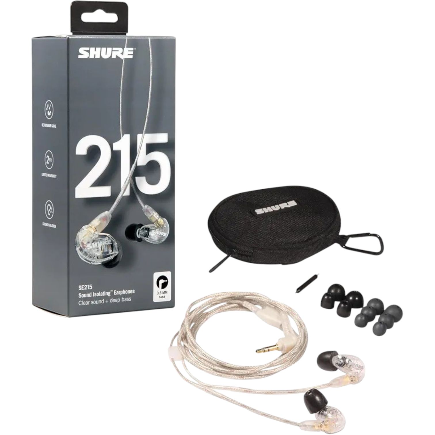 WJ46 SHURE シュア イヤホン 有線 SE215-CL-A クリア : 高遮音性