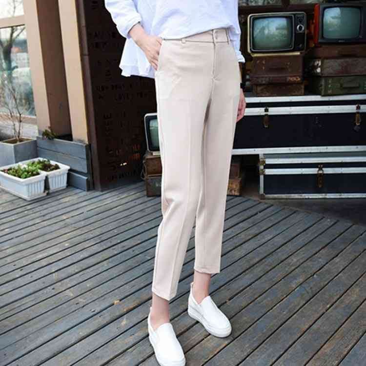 バックのみゴム スラックスパンツ キレイめ シンプル カジュアル 9分丈パンツ テーパードパンツ レディース 無地 薄手 通勤 テーパード オフィス OL ボトムス 大きサイズ 春 夏 秋 dkhsh592102