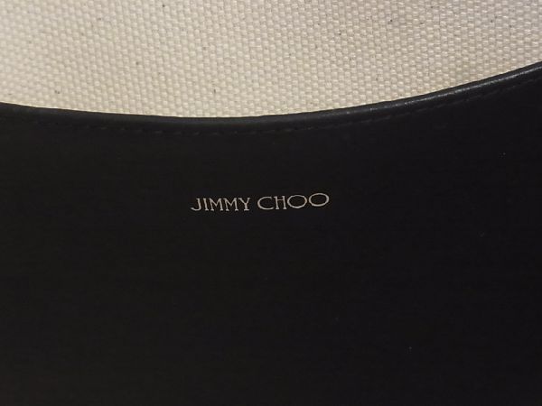 ■極美品■ JIMMY CHOO ジミーチュウ LOGO TOTE ロゴトート キャンバス ショルダーバッグ トートバッグ レディース アイボリー系  AJ8859MZ