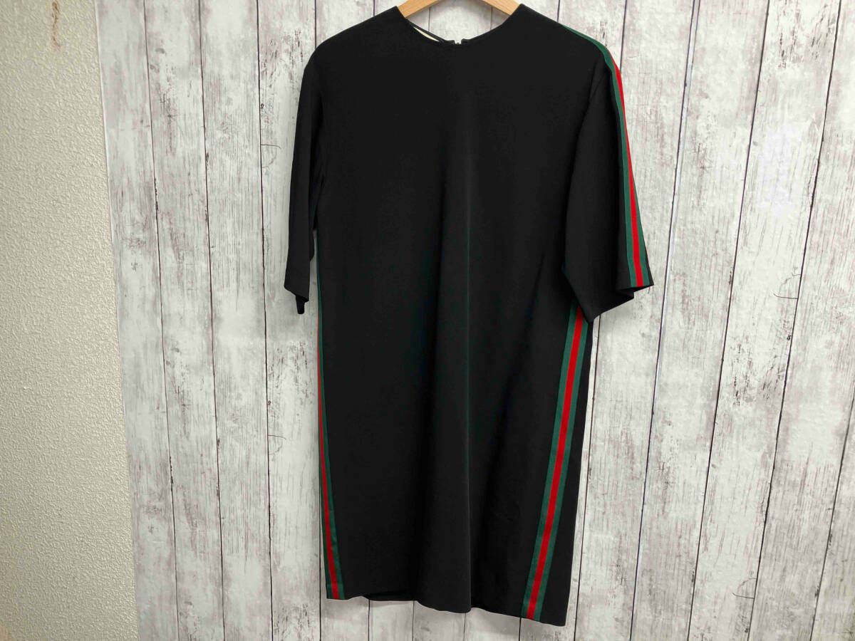 GUCCI 半袖ワンピース 528977 サイドチェリー ブラック サイズ38 内側汚れ有り