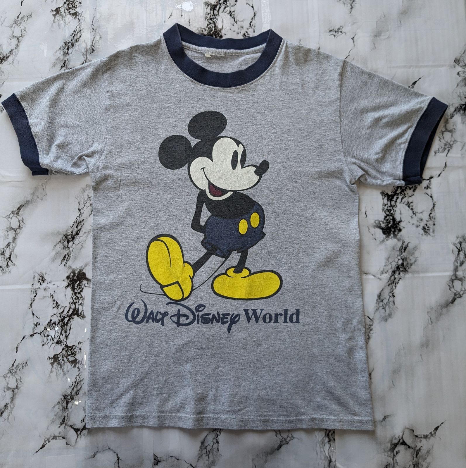 90S ディズニー 青パンミッキー リンガー tシャツ 希少 シンゾーン 