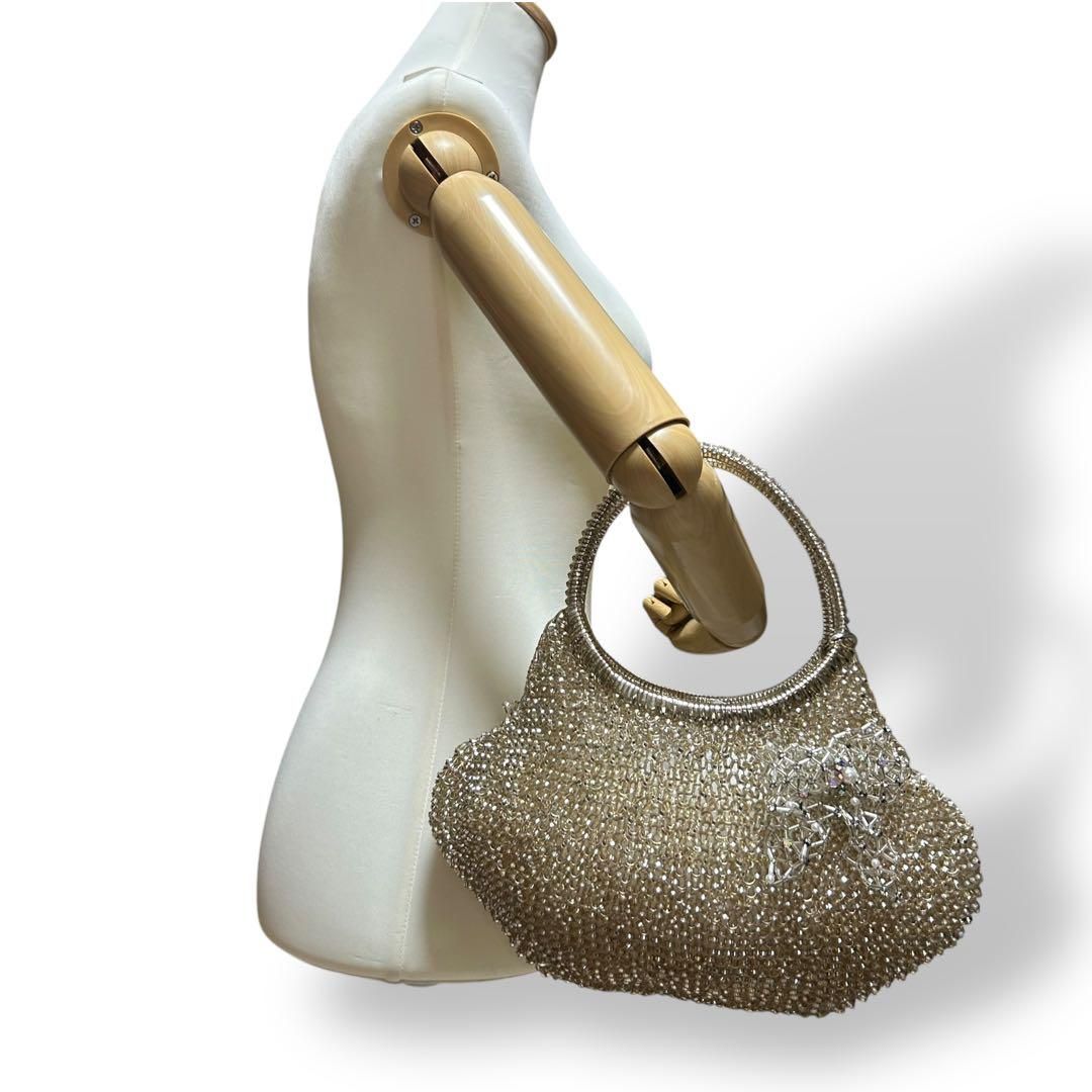 美品 462 アンテプリマ ハンドバッグ ワイヤーバッグ リボン ビジュー  