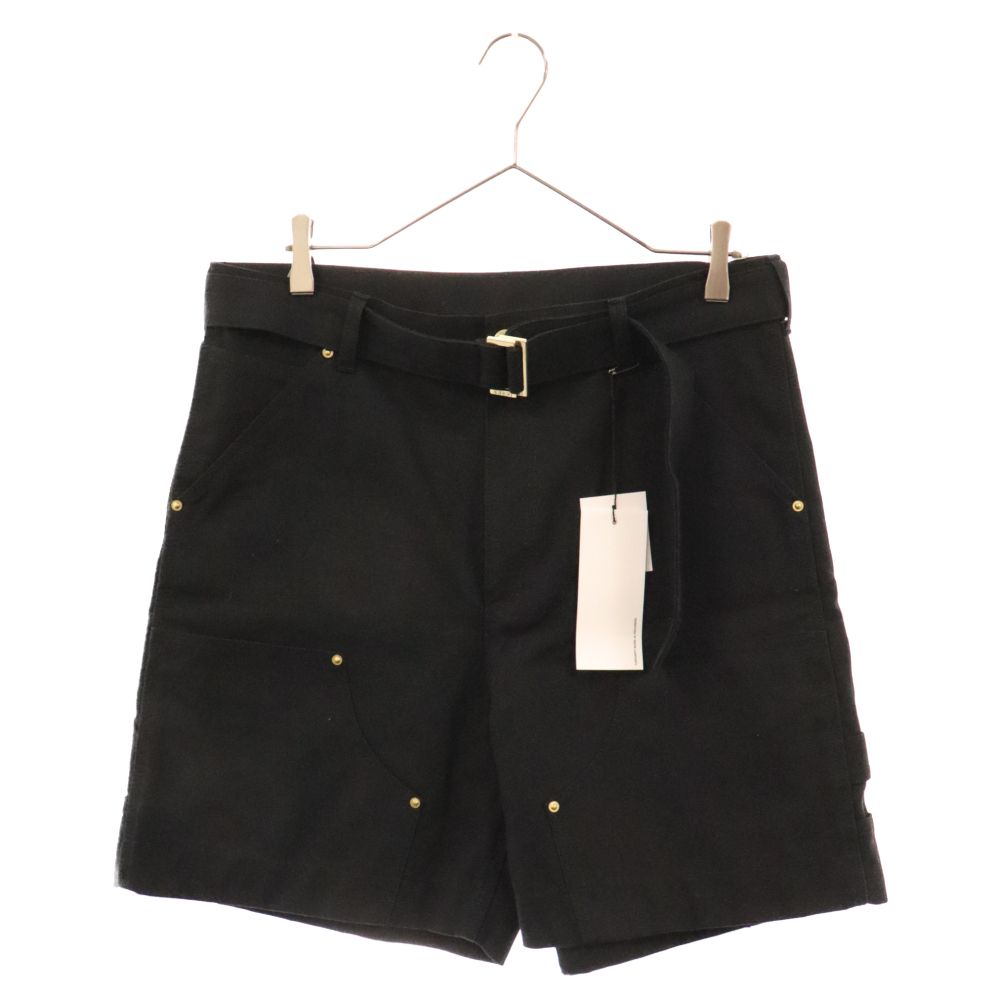 Sacai (サカイ) ×Carhartt WIP Duck Shorts カーハート ダブルニーダックショーツ ハーフパンツ ブラック  24-03392M