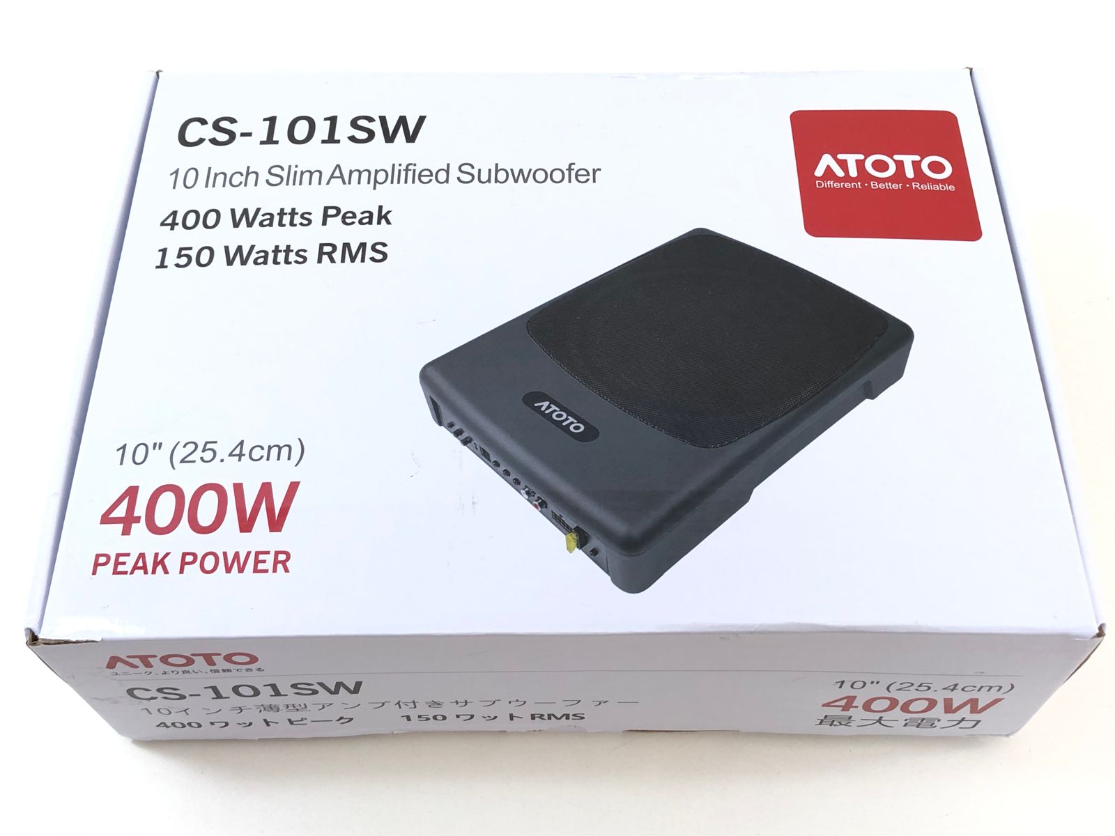 未使用☆ATOTO パワードサブウーファー CS-101SW 10インチ(25cm) 薄型