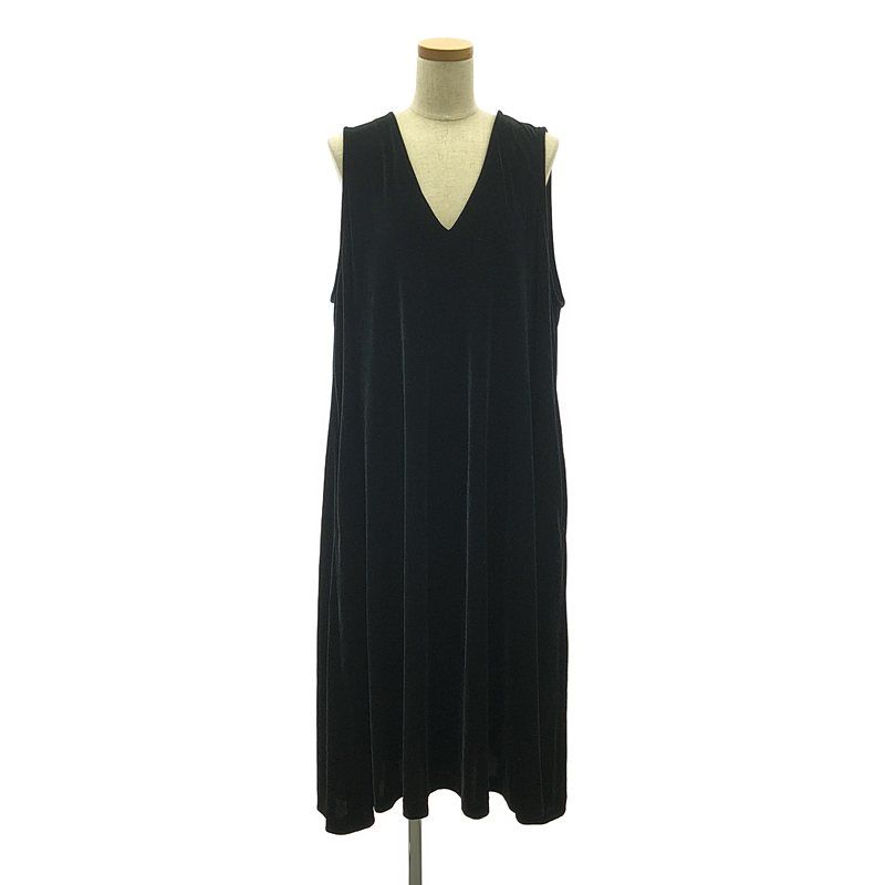 foufou | フーフー | THE DRESS no-sleeve velour one piece ノースリーブベロアワンピース | 0 | ブラック | レディース
