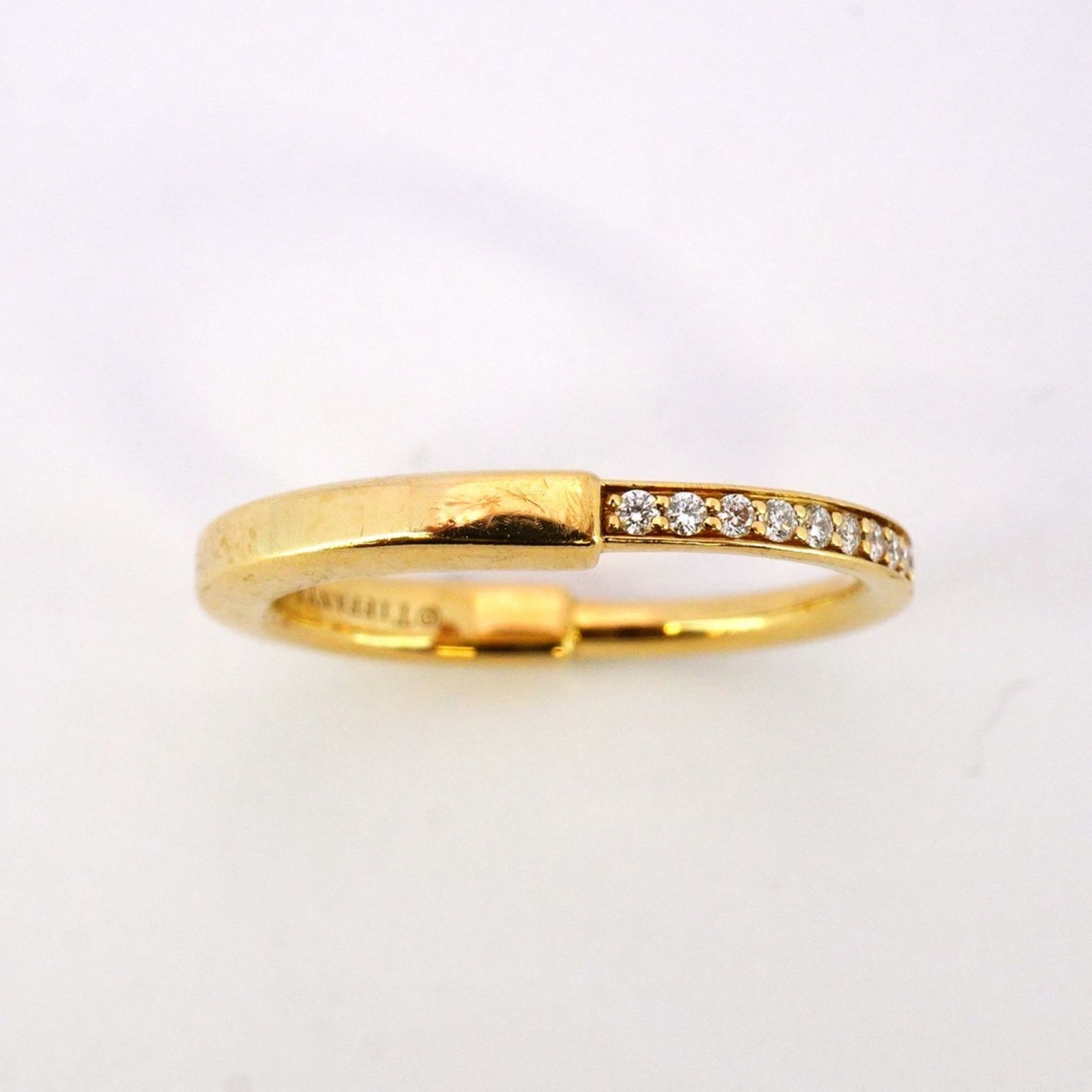 ティファニー Tiffany ティファニー リング ロック 18KYG イエローゴールド ダイヤモンド 0.15ct 10号レディース