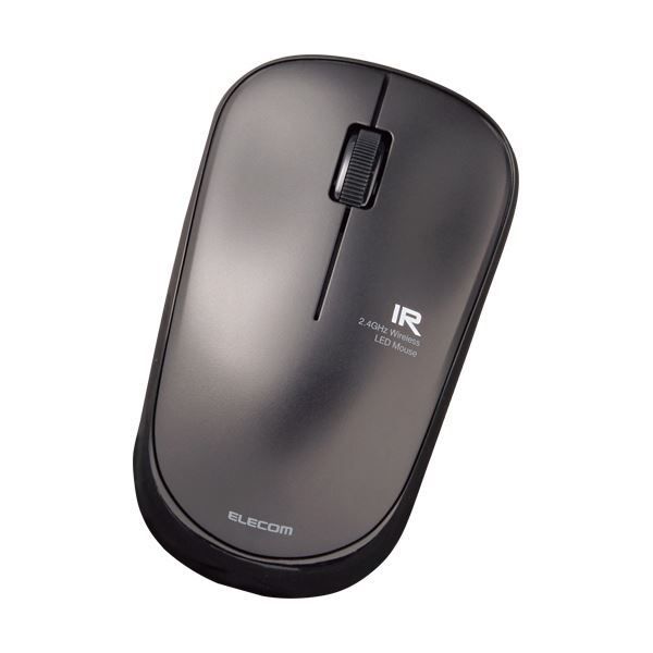 (まとめ）エレコム 3ボタン 無線IRマウス簡易パッケージ ブラック M-IR07DRBKT 1セット(5個)