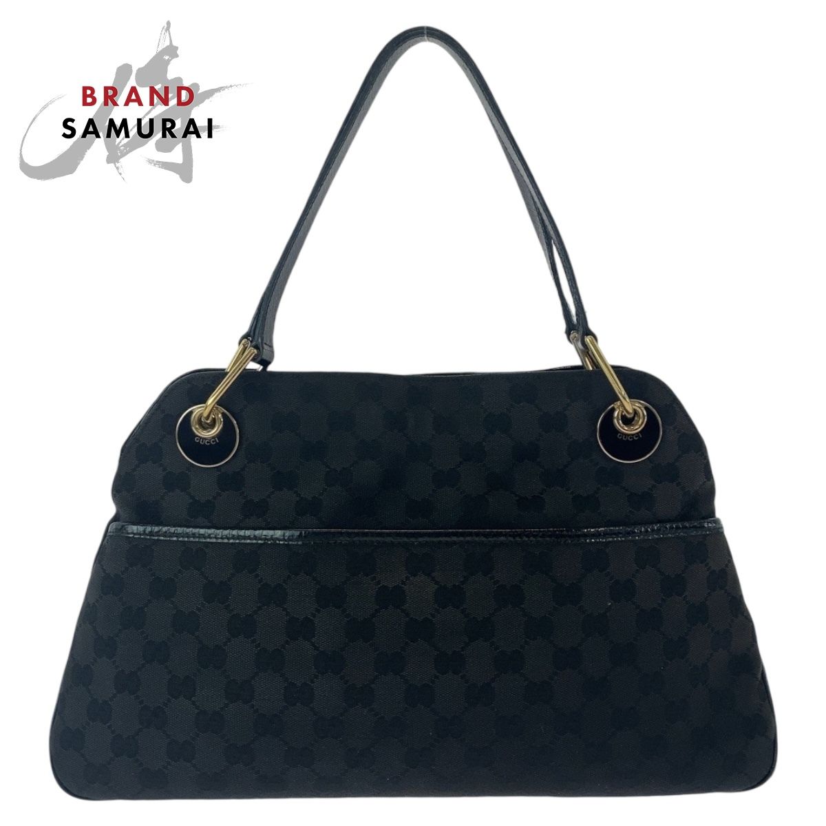 美品 GUCCI グッチ ブラック 黒 ゴールド金具 GGキャンバス 002 1098 