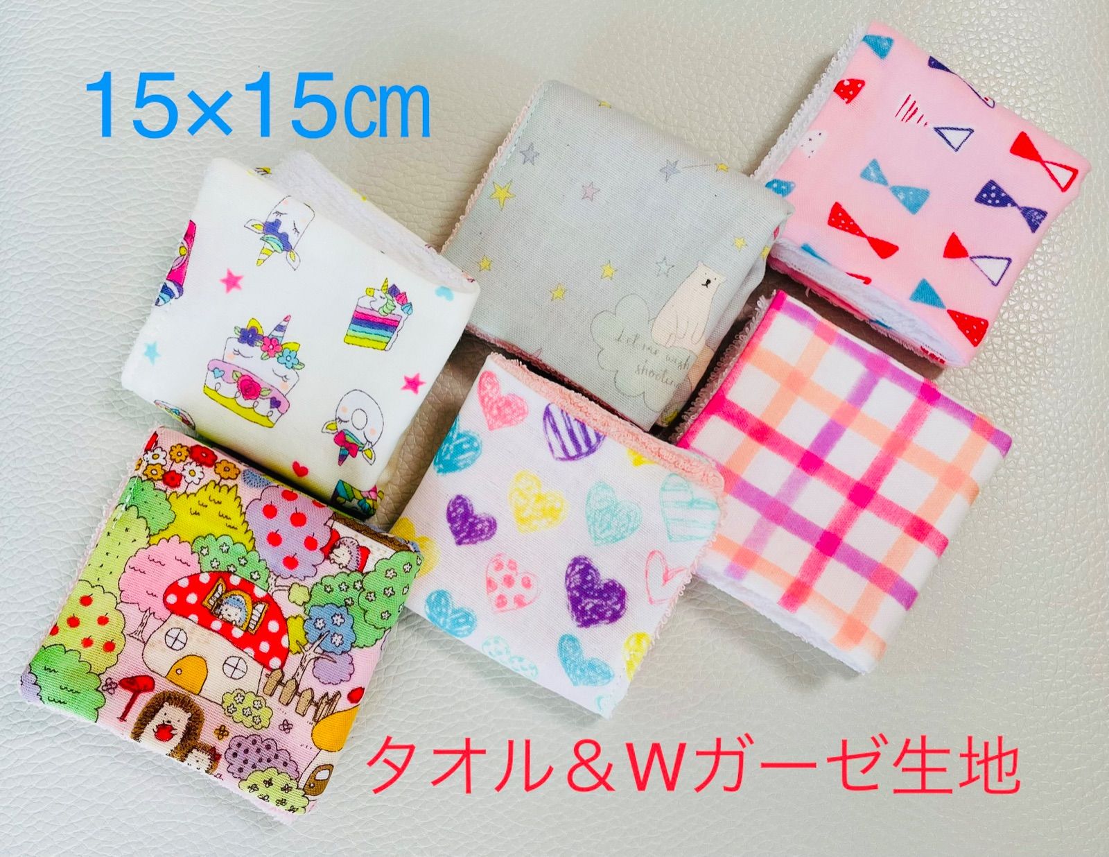 タオル&ガーゼハンカチ 6枚 sweet86 ハンドメイド - メルカリ