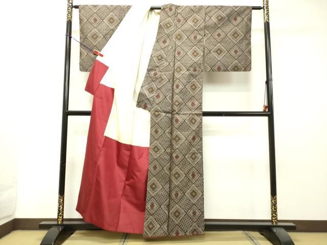 平和屋着物▽上質な紬 単衣 立涌文 正絹 逸品 AABE0234jh - メルカリ