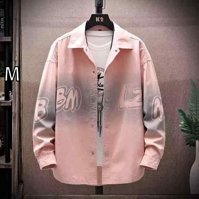 [M]メンズ ファッション 服 男性用 オシャレ シンプル 大人 かっこいい 大きいサイズ ストリート 紳士服 カップル シャツ 長袖 夏 グラデーション カジュアル シャツ ワークウェア ジャケット