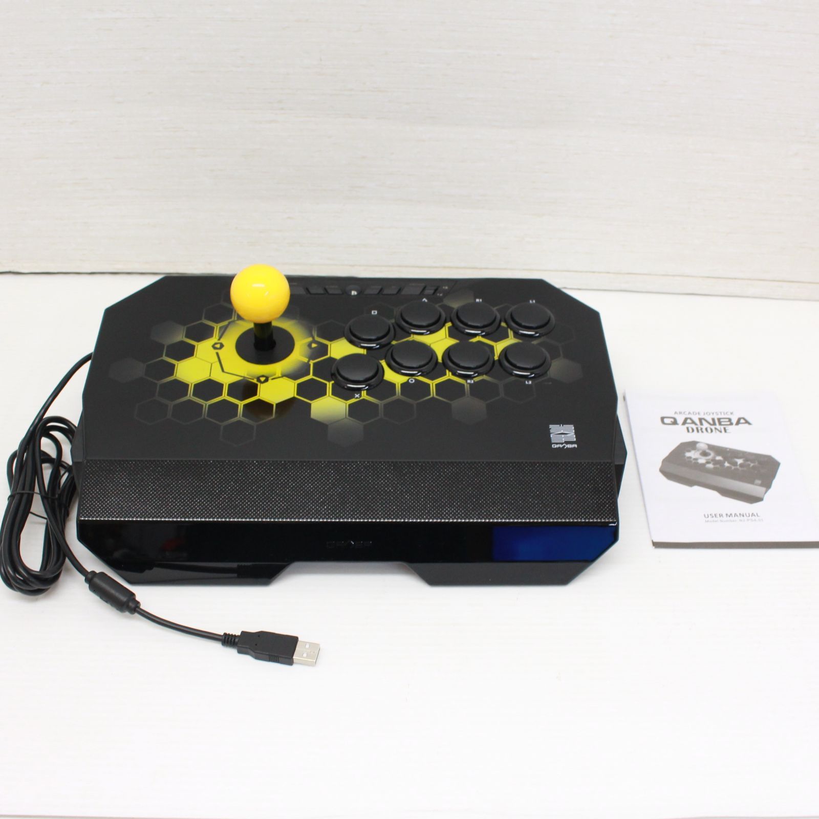 Qanba EVO Drone アケコン 箱説完備、レバー高調整済、八角ガイド付