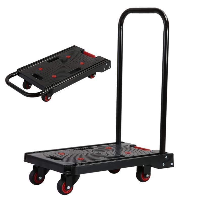 数量 軽量 60 39CM コンパクト 耐荷重150kg 式カート 家族旅行荷物の運搬 折りたたみ台車 平台車 Uholan ブラック黑