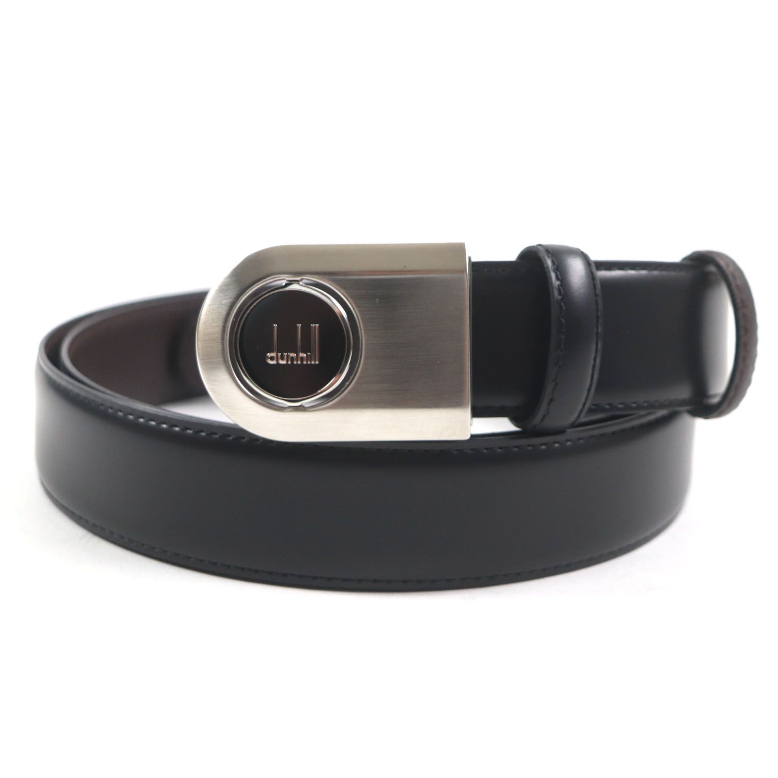 未使用品Dunhill ダンヒル ロゴシルバーバックル カウハイド 未使用品Dunhill ダンヒル ロゴシルバーバックル カウハイド