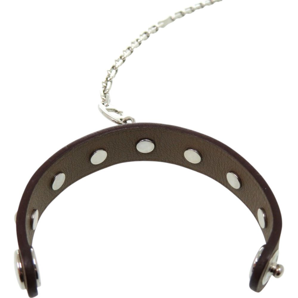 エルメス HERMES グローブホルダー シルバー×茶　美品 エルメス HERMES グローブホルダー シルバー×茶美品