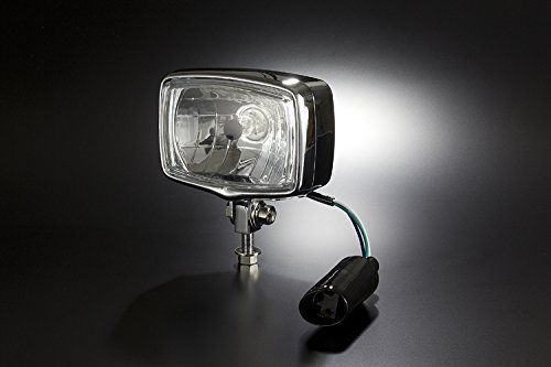 バイクパーツセンター(Bike Parts Center) 汎用 スクエアタイプメッキヘッドライトAssy H4バルブ 4.5インチ 313110