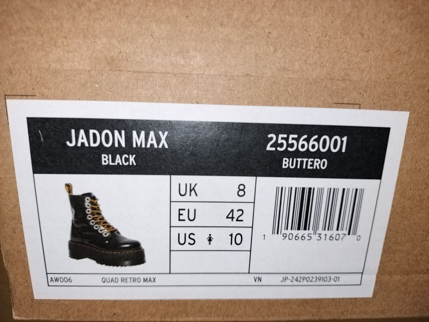 Dr.Martens JADON MAX 8ホールブーツ UK8