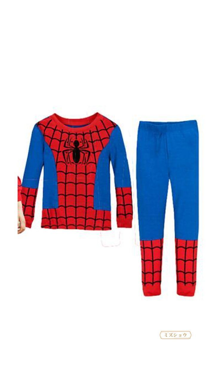 子供服 スパイダー柄 長袖Tシャツ ロングパンツ セット 男の子 子ども 上下セット パジャマ 寝巻き キャラクター ハロウィン コスプレ ハロウィン クリスマスプレゼント