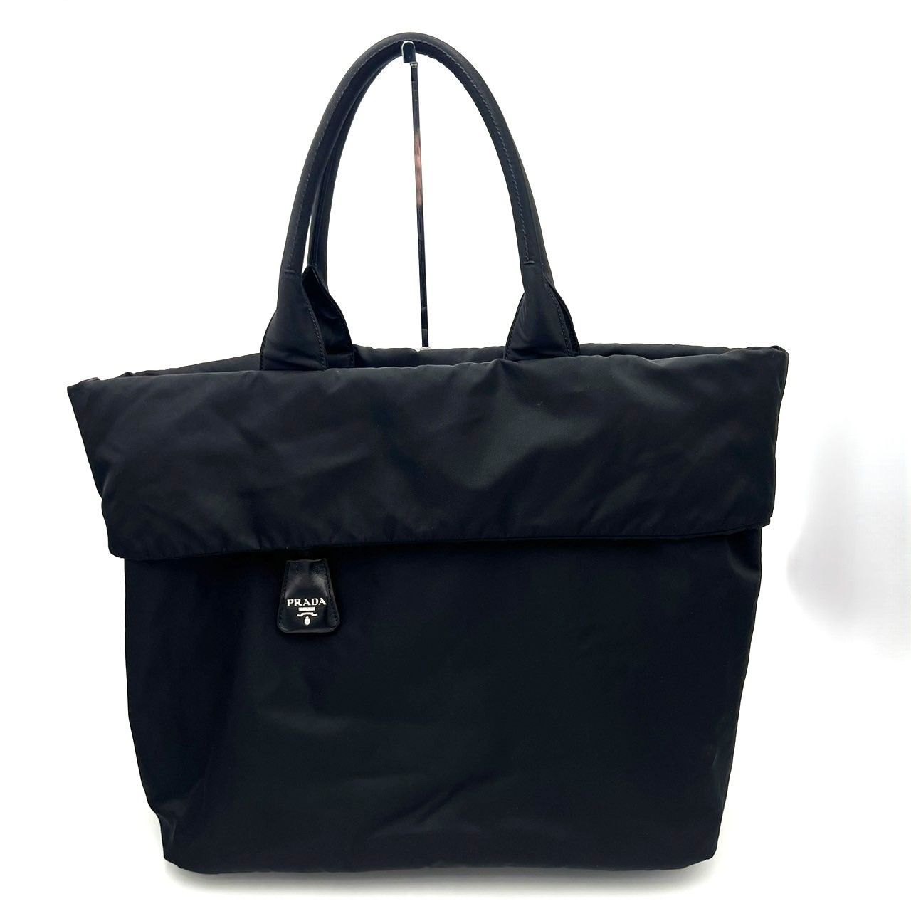 K857】PRADA(プラダ)/リバーシブル ハンドバッグ/2WAY/ブラック 