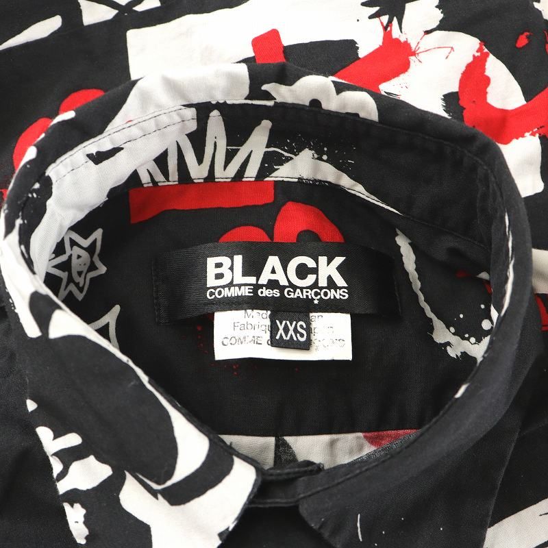 希少✨ブラックコムデギャルソン AD2015 長袖シャツ ブラック 総柄 コムデギャルソンブラック COMME des GARCONS BLACK AD2015