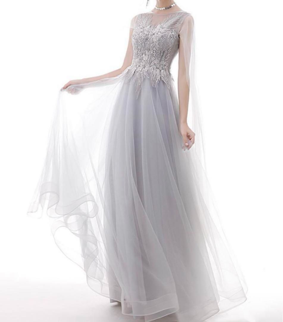 お花のデザインがオシャレで美しい イブニングドレス