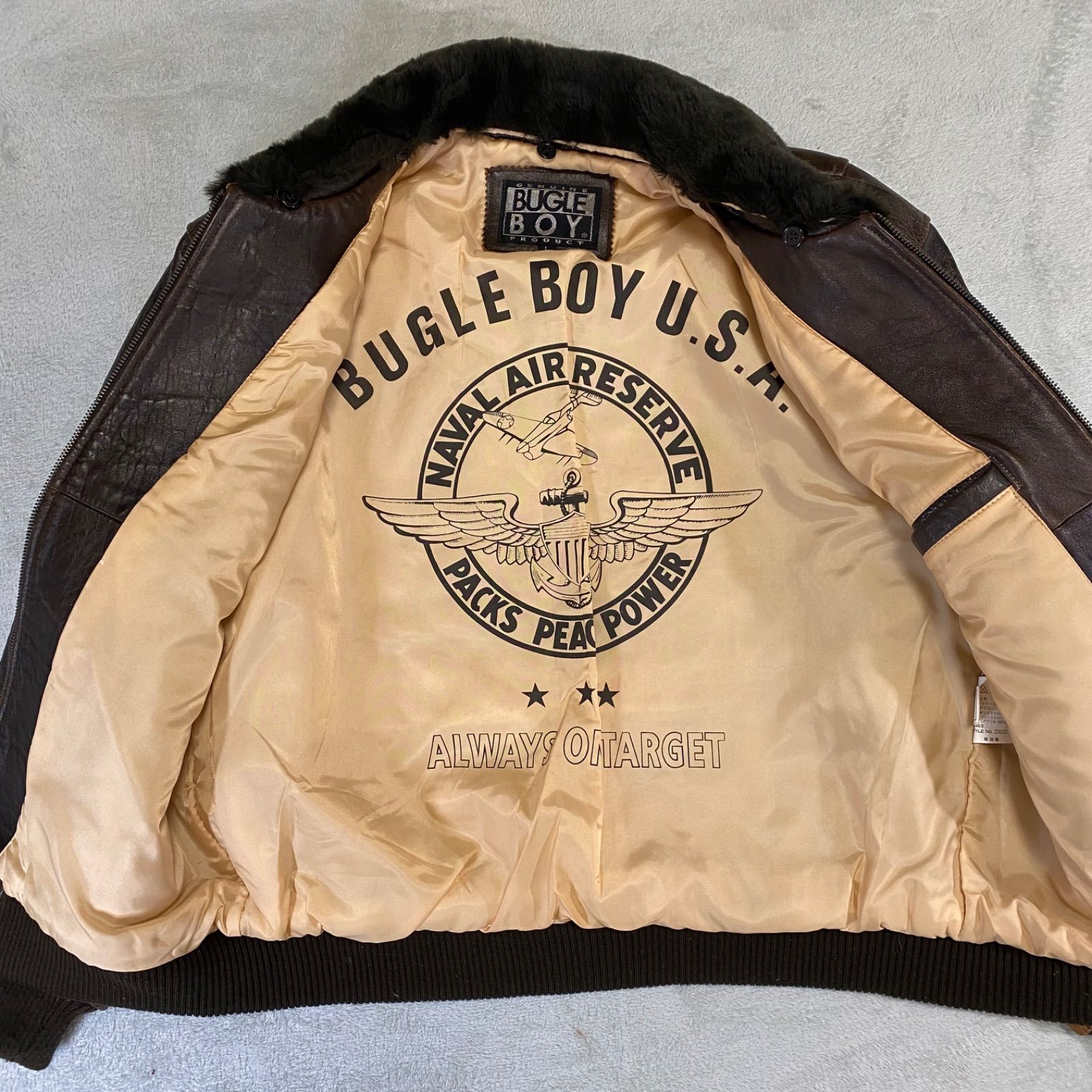 BUGLE BOY】ビンテージ 羊革 レザーブルゾン G-1 ボアフライト
