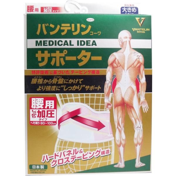 2営業日で発送 興和新薬 バンテリンサポーター 腰用 しっかり加圧タイプ パステルピンク 大きめサイズ へそ周り 80～100cm