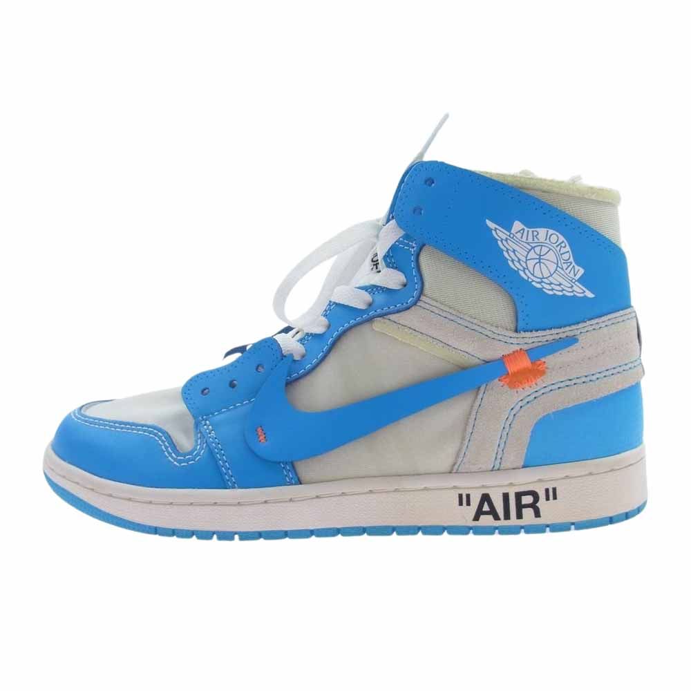 NIKE AIR JORDAN ナイキ ジョーダン スニーカー AQ0818-148 Off-White Air Jordan 1 High UNC  Powder Blue オフホワイト エアジョーダン パウダーブルー ハイカット スニーカー 27cm【中古】 - メルカリ