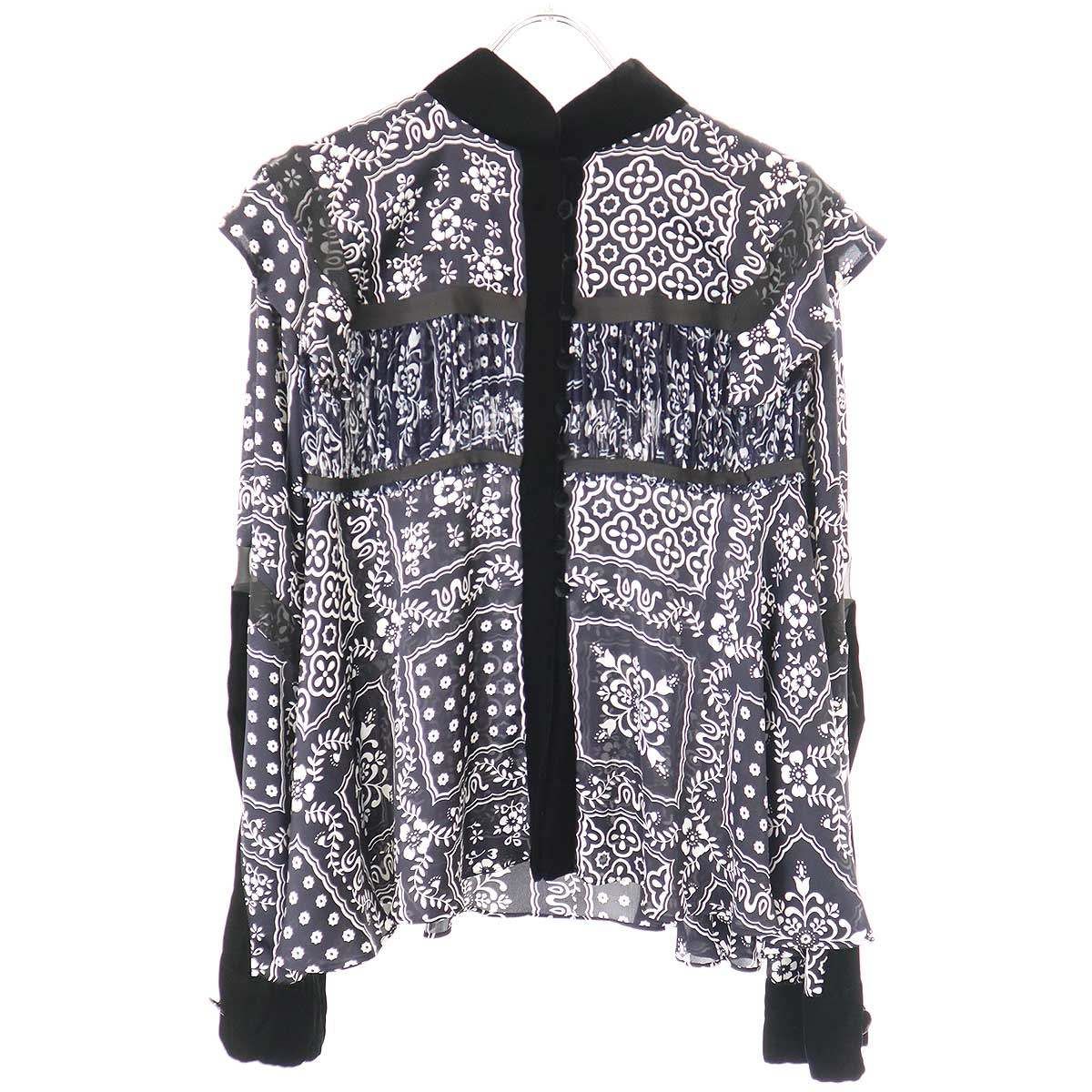 sacai サカイ　ペイズリー　シャツ　ブラウス sacai サカイペイズリーシャツブラウス
