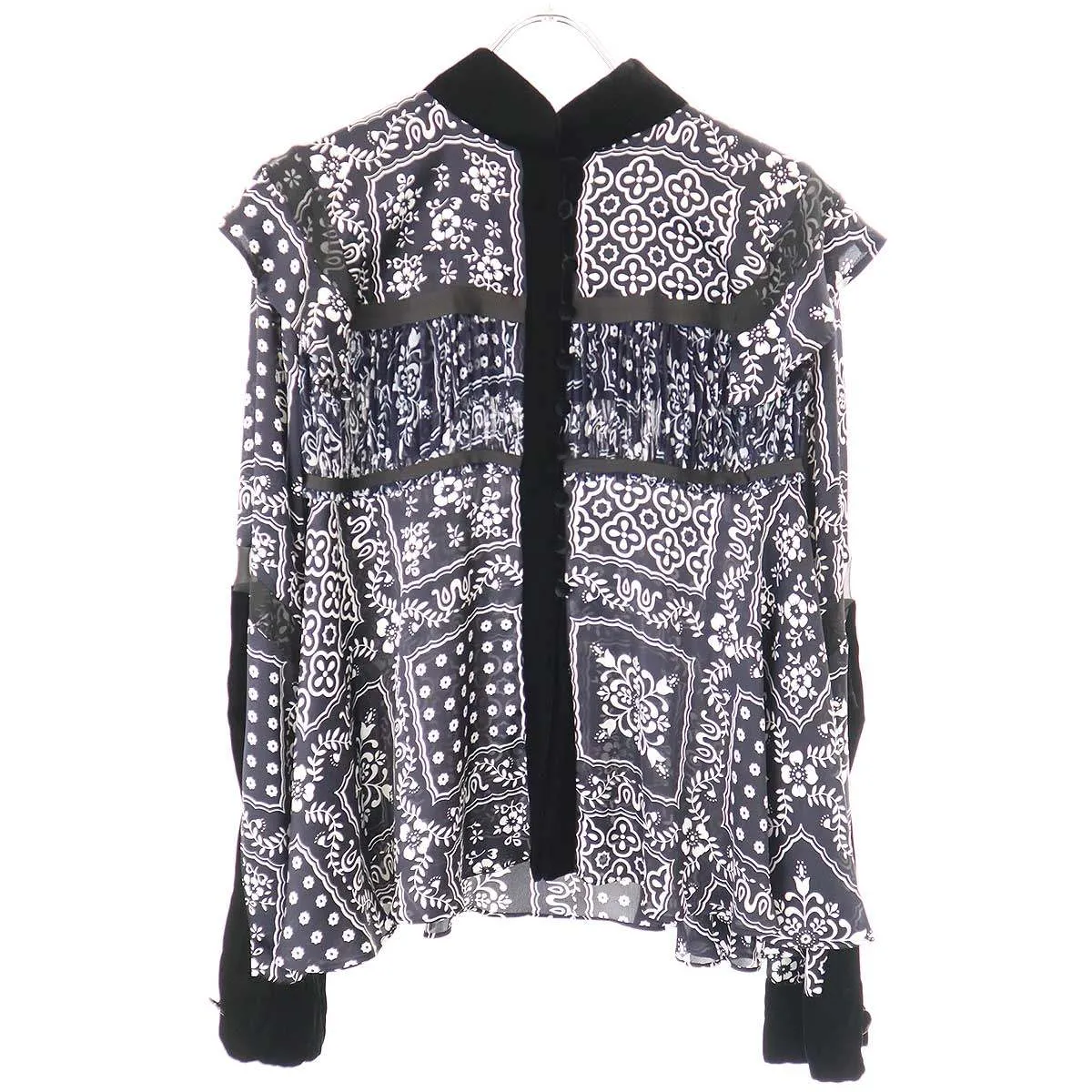 sacai サカイ 18AW Reyn Spooner ラッフルフリルペイズリーシャツ 