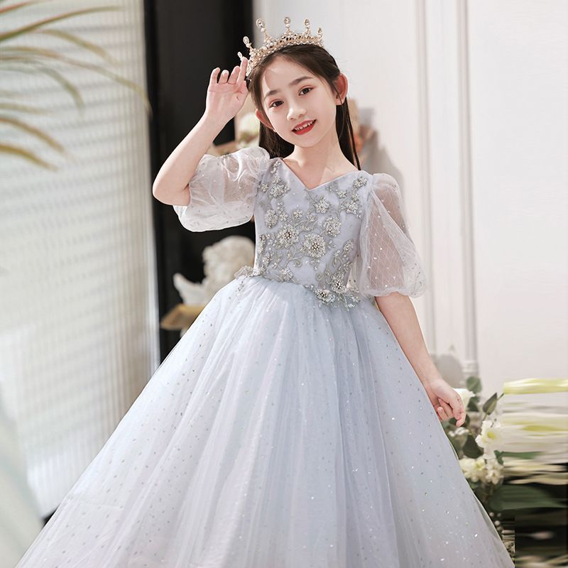 発表会ドレス 子供 ロング 高級 ドレス ジュニア 女の子 コンクール ドレス 結婚式 キッズ 160 150 バイオリン演奏会 こども フォーマル リボンワンピース