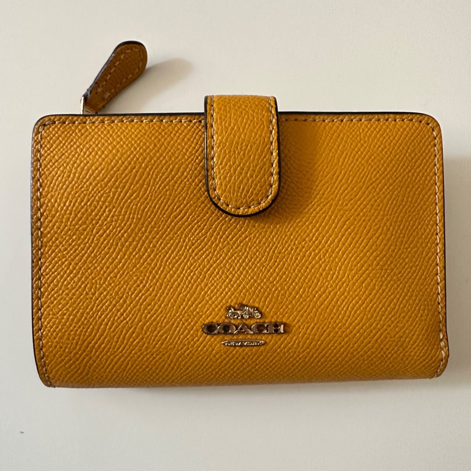 中古】COACH コーチ COACH 二つ折り財布 クロスグレインレザー