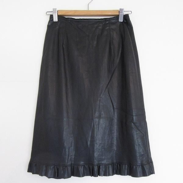 anc フォクシーニューヨーク FOXEY NEW YORK スカート 40 黒 フェイク