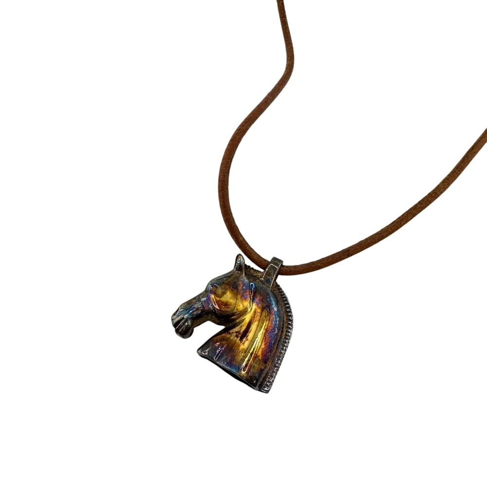 ５％OFF フォロワークーポン HERMES エルメス シュバル 36.8g 925 ネックレス ブランド チェーン ジュエリー ブラウン ユニセックス