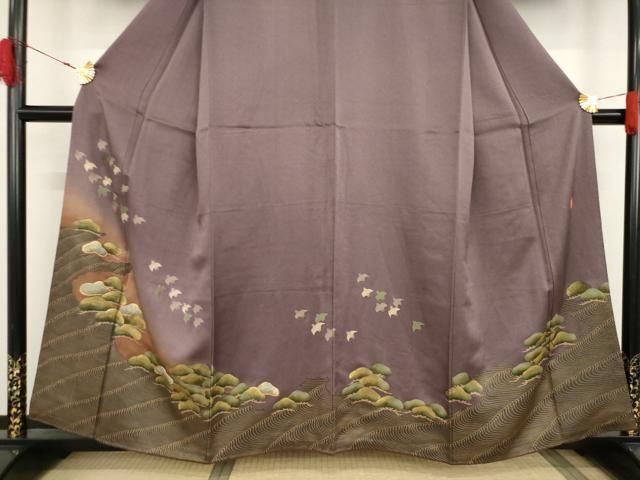 平和屋着物○ファッションデザイナー 花井幸子 訪問着 駒刺繍 立波松文