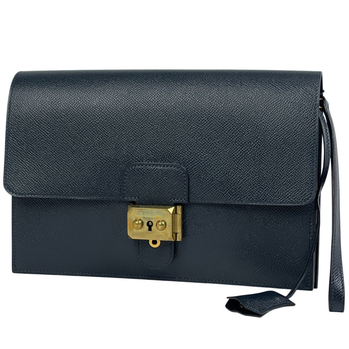 エルメス HERMES ポシェットジェット セカンドバッグ クラッチバッグ クシュベル ネイビー 〇W レディース