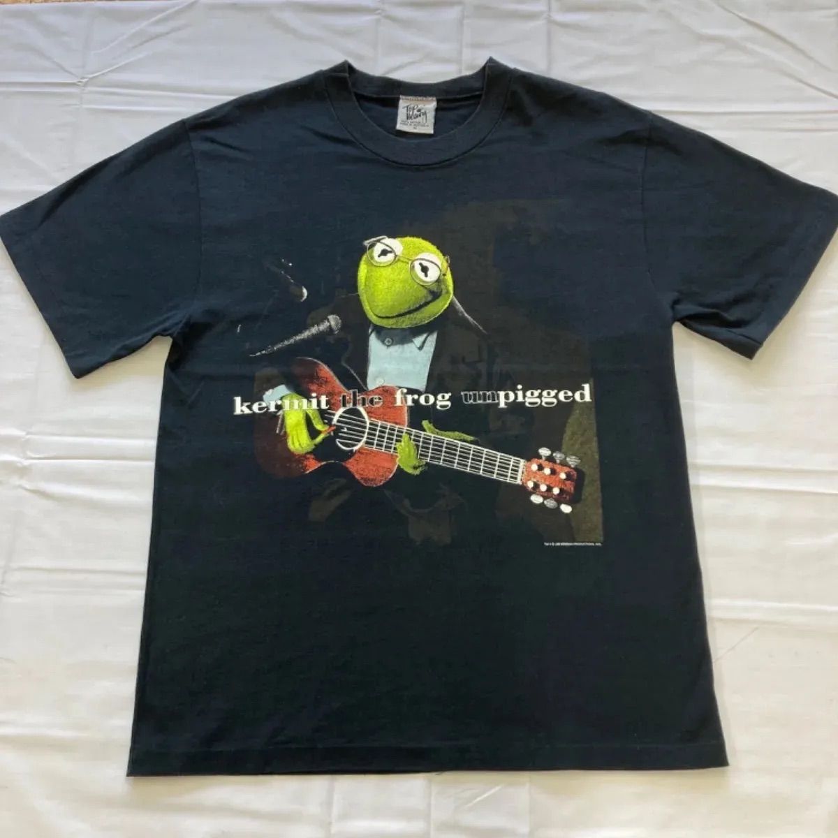 kermit the frog unpigged カーミット コットン Tシャツ ギター ブラック 黒 オーストラリア JIM HENSON MM