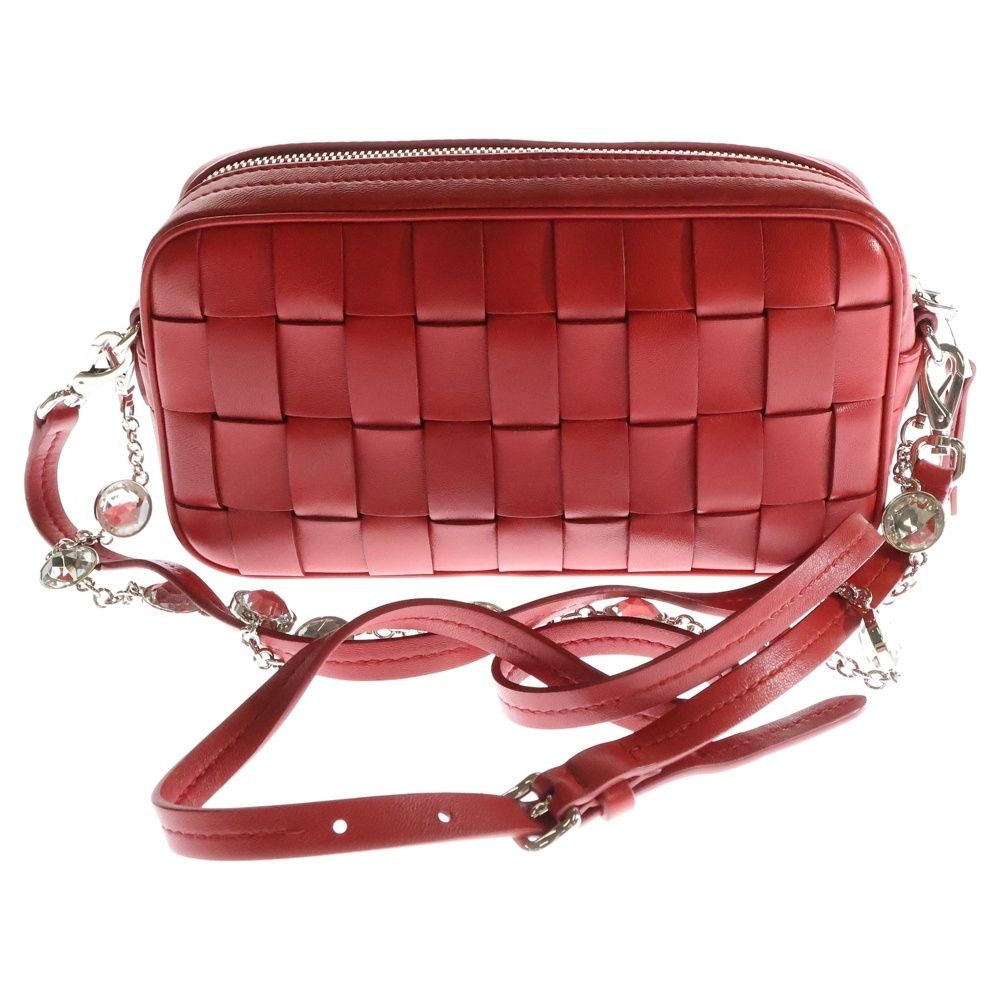 miu miu バッグ miumiu (ミュウミュウ) ナッパクリスタル ロゴ レザーチェーン