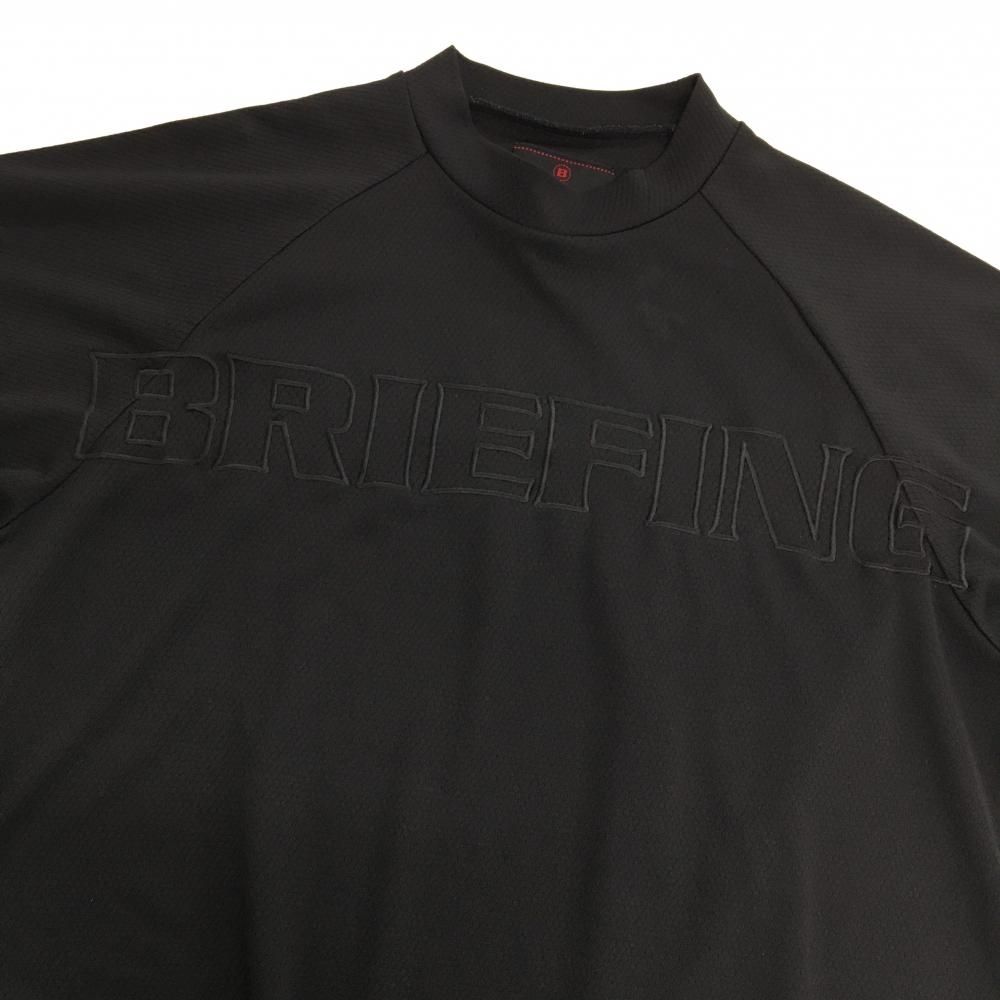美品】ブリーフィング 半袖ハイネックシャツ 黒 ビッグロゴ メンズ M