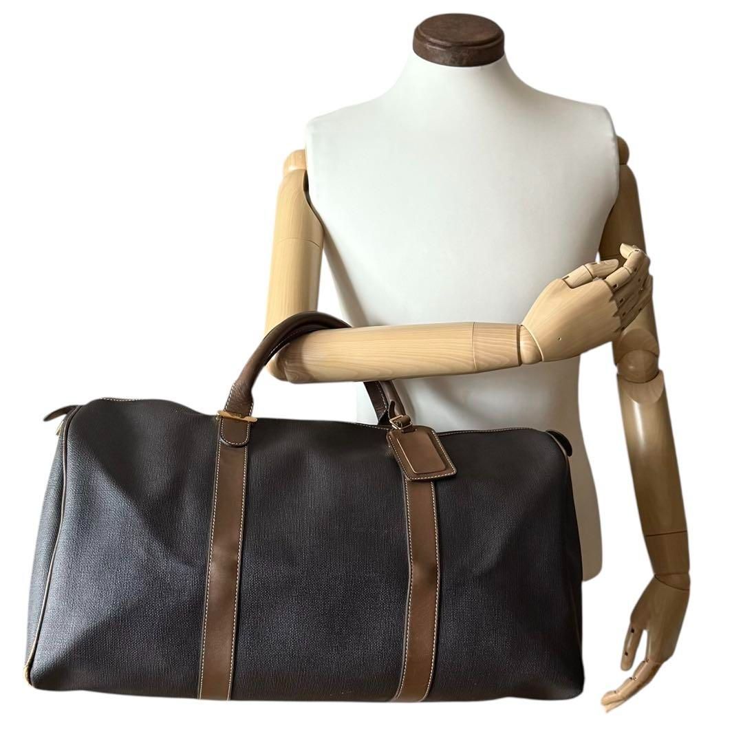 【良品】dunhill ダンヒル PVC×レザー ボストンバッグ トラベルバッグ 極美品】 ダンヒル ボストンバッグ PVC レザー トラベル 大容量