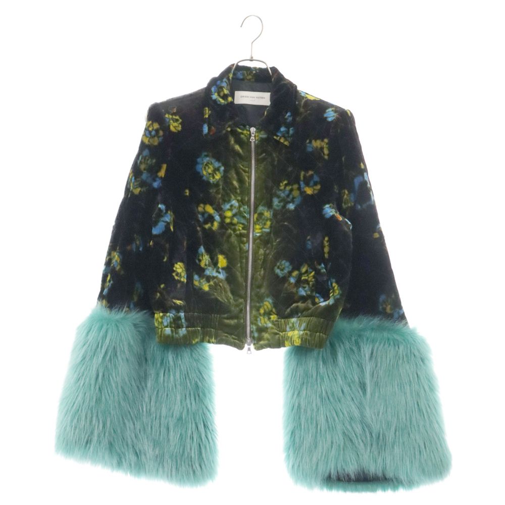 DRIES VAN NOTEN (ドリスヴァンノッテン) フラワー柄 ベロア切替アーム