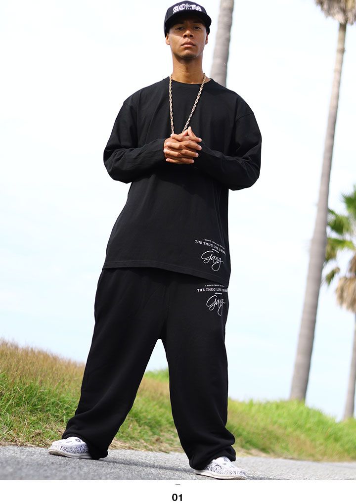 ACE FLAG 上下セット 長袖 ブランド スケボー メンズ 春秋冬用 黒