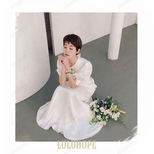 夏 ウェディングドレス 白 パーティードレス ウエディングドレス エレガント 簡約 パーティー 花嫁ロングドレス ワンピース 結婚式 二次 MAAHADDERANG_COM