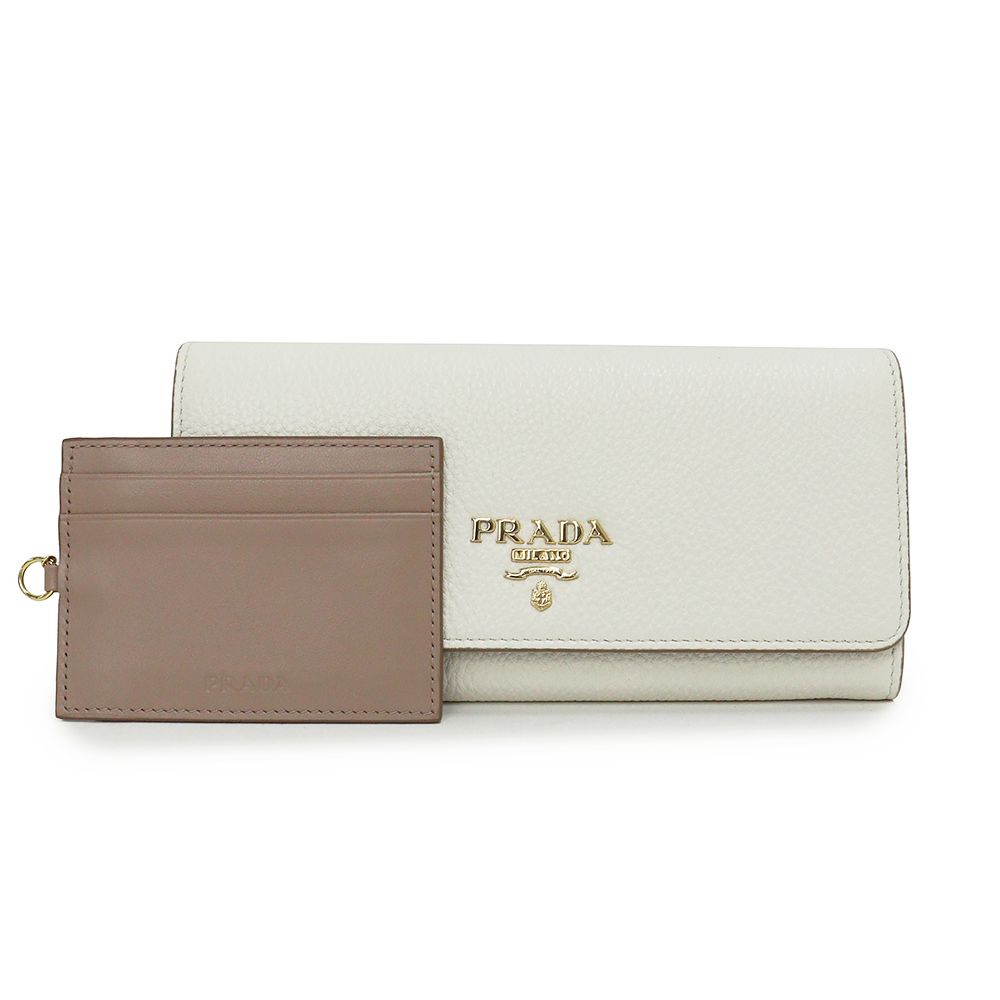 新品同様！PRADA 長財布 ベージュ サフィアーノ 1MH132-