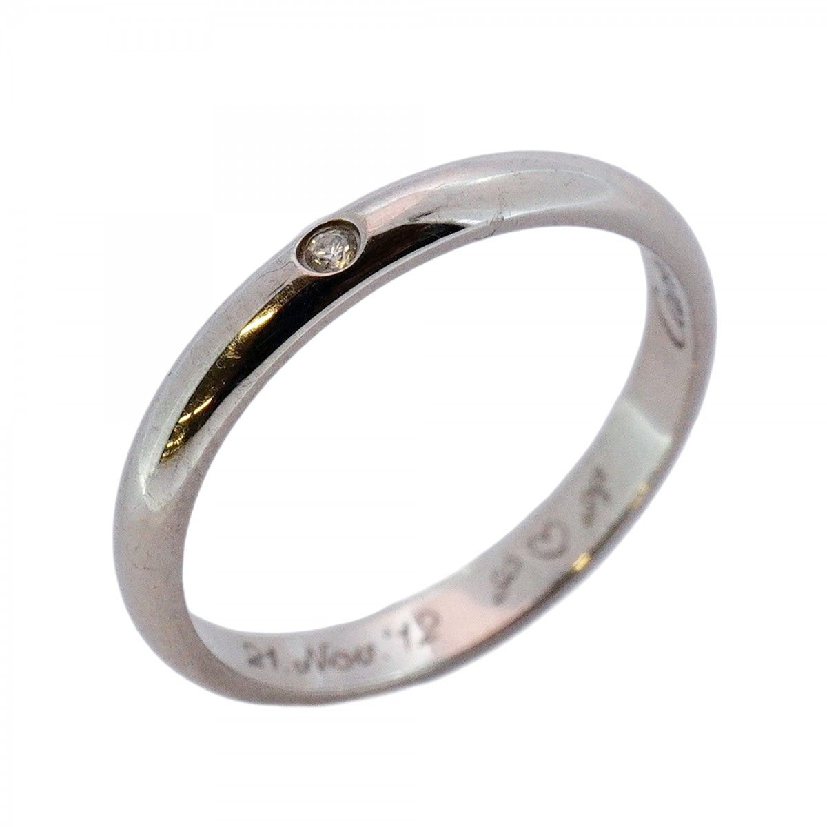 5jmb0017 カルティエ リング ウェディング 1PD Pt950 プラチナ ダイヤモンド ＃51 レディース