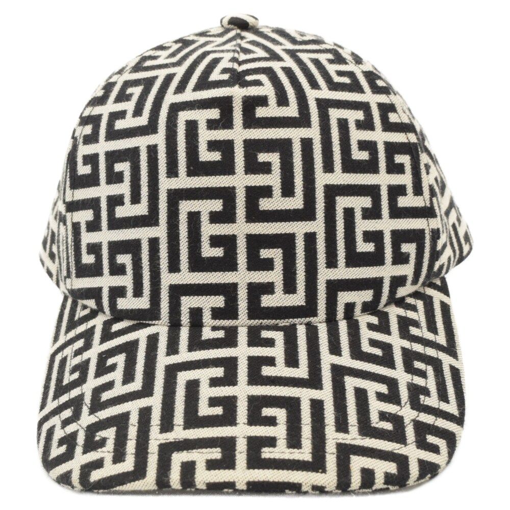 BALMAIN (バルマン) 23SS モノグラム 総柄 キャップ 帽子 AH1XB001MB94